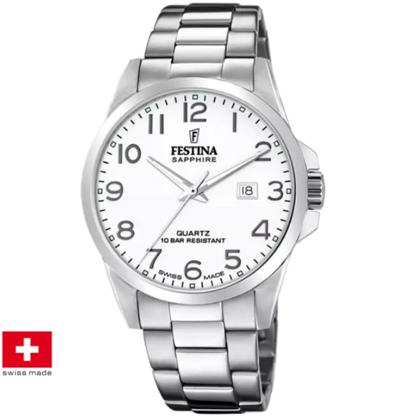 Festina F20024/1 Swiss Made Acero Klassik Herrenuhr