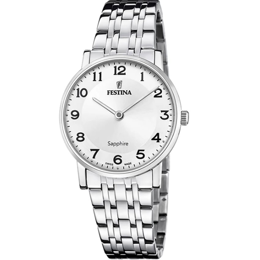 Festina F20047/1 Swiss Made Acero Klassik Damenuhr