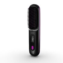 Cordless electric hair straightening brush