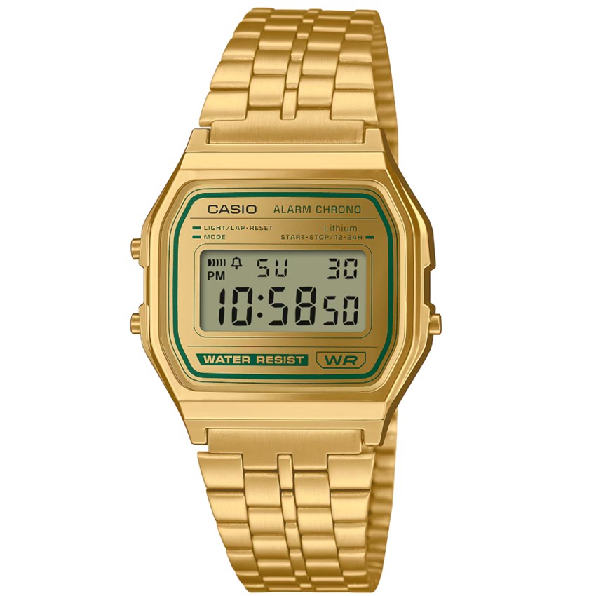Casio Vintage Collection A158WEGV-9AEF Green Accent Unisexuhr