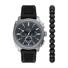 Fossil Herren Uhr FS6145SET – Stilvolles Chronographen-Set mit sportlichem Silikonarmband und passendem Armband
