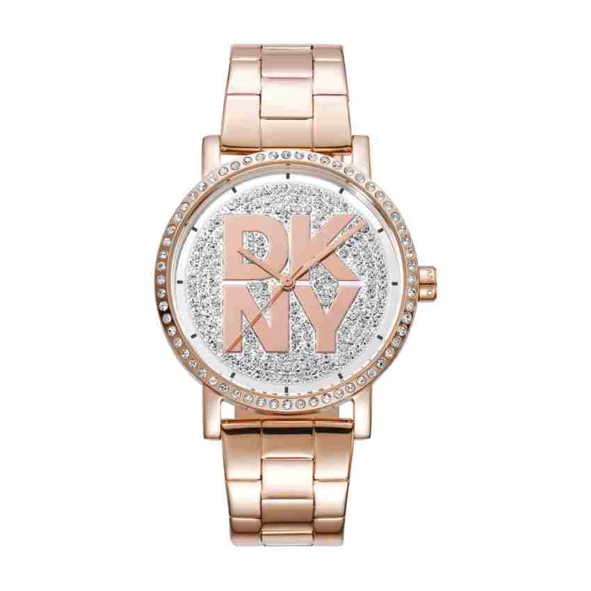 DKNY DK1L035M0225 Damen Elegant Roségold Glitzer