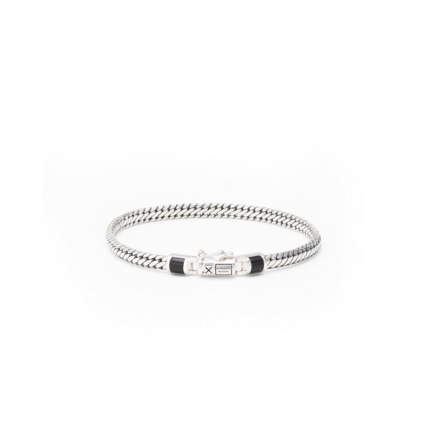Buddha to Buddha 001K0110115 Ben Mini Gemstone Silver Onyx Herren Armband