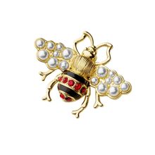 ShoeMe Charms SMC20003 - Grosse Biene mit Perlen und schwarzer Emaille 