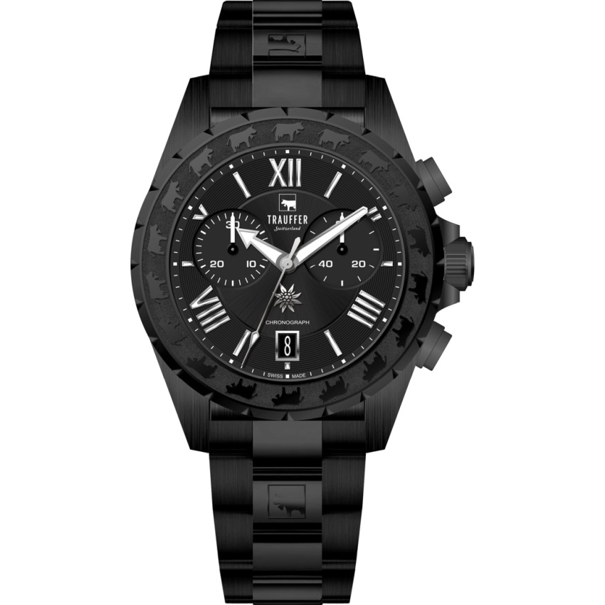 Trauffer TR-SP-02-NM-01 Black Chrono Herren Uhr