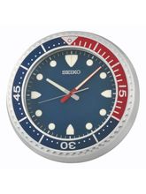 Seiko QXA849S Quartz Wall Clock with Silent Movement Blue/Red