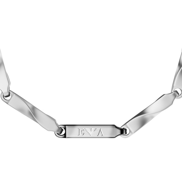 Emporio Armani EGS3367040 Iconic Trend Silber 4mm Herrenarmband aus Edelstahl