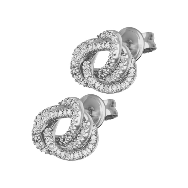 Emporio Armani EGS3423040 Sentimental Damen-Ohrstecker Silber aus Messing mit Zirkonia-Pavé