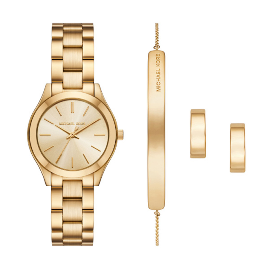 Michael Kors MK7561SET Slim Runway Damenuhr Gold