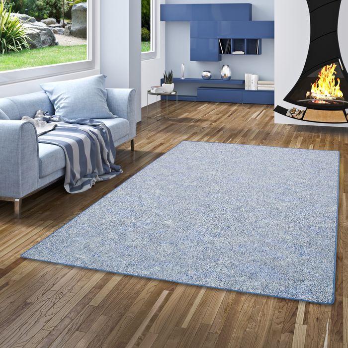 Memory - Tapis à boucles - Bleu Moucheté