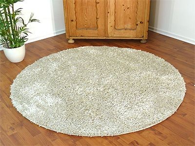 Hochflor Shaggy Teppich Casa Mix Champagner Rund