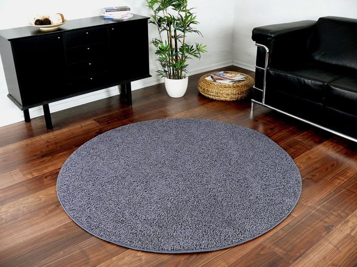 Hochflor Shaggy Teppich Prestige Anthrazit Rund