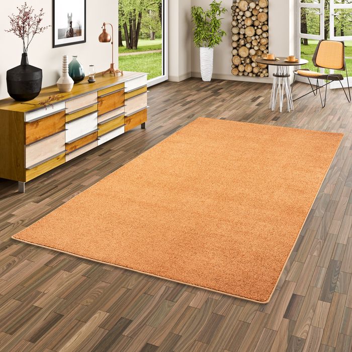 Hochflor Velours Teppich Luna Terrakotta