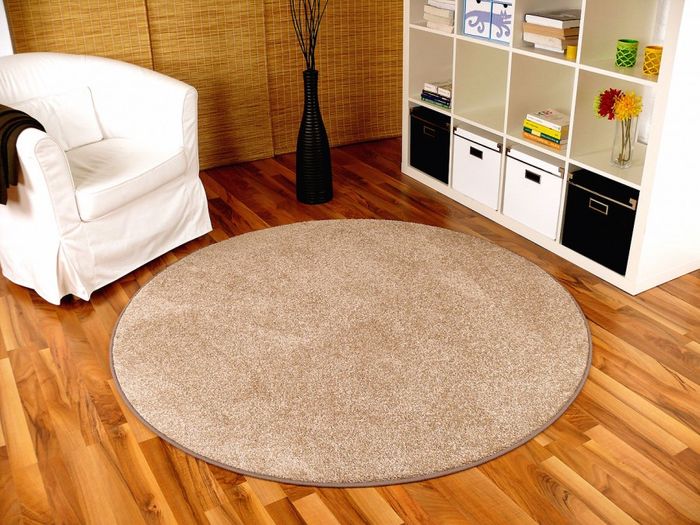 Hochflor Velours Teppich Triumph Beige Rund in 7 Größen