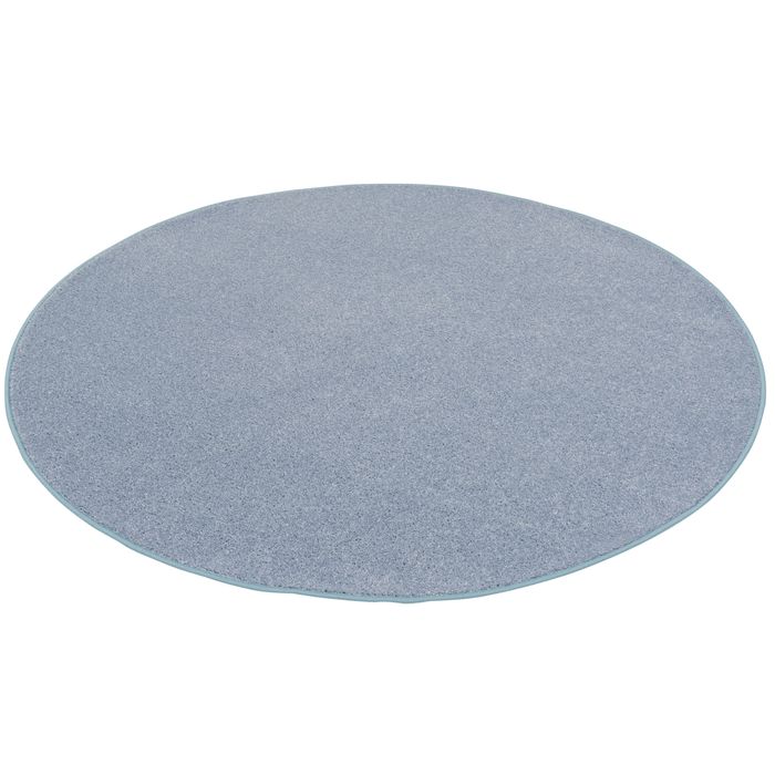 Hochflor Velours Teppich Triumph Blau Rund