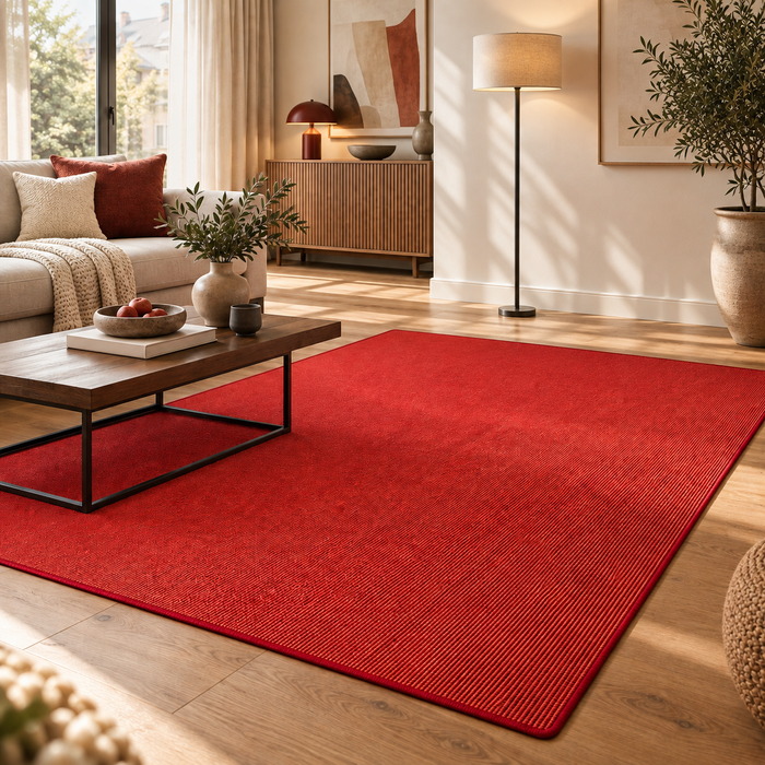 Sisal Natur Teppich Astra Rot