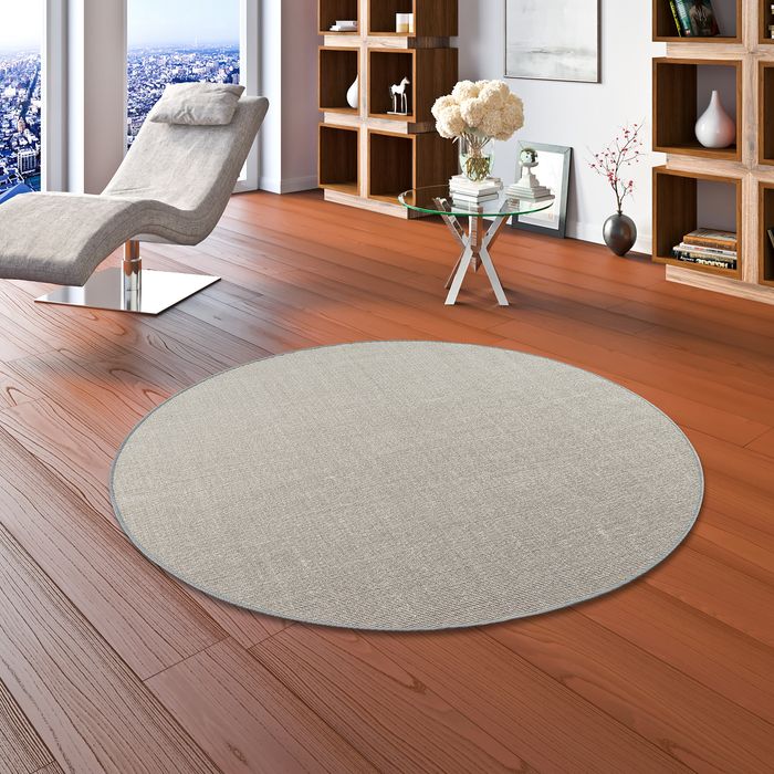 Sisal Natur Teppich Dekowe Grau Rund