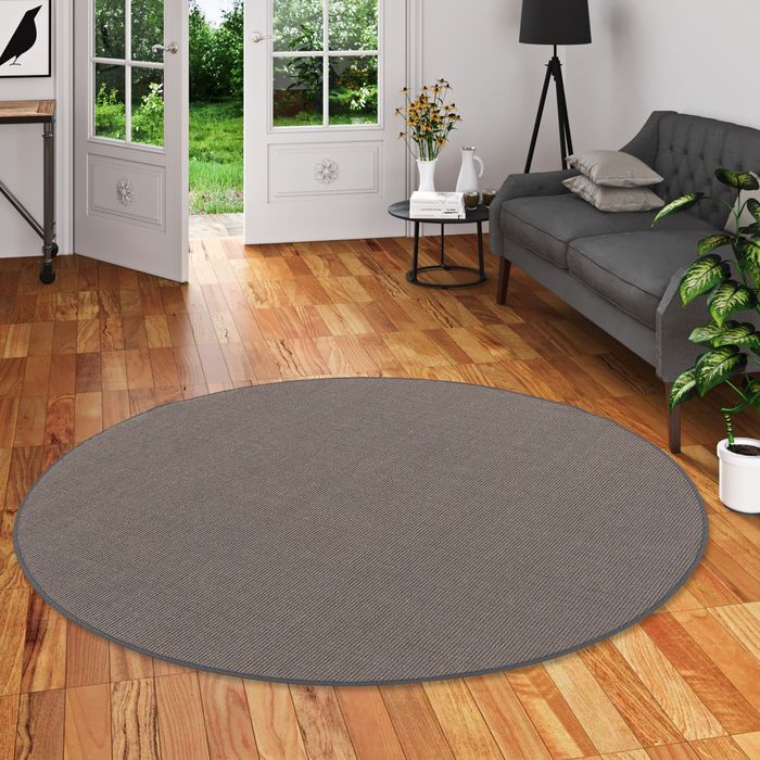 Dekowe - Tapis Sisal Naturel - Anthracite - Rond