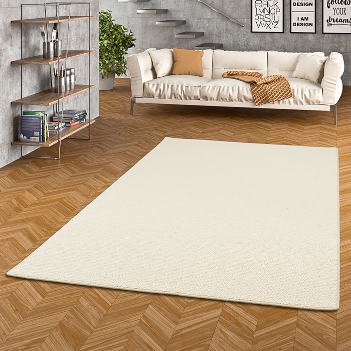Natur Wolle Teppich Berber Malta Wollweiss