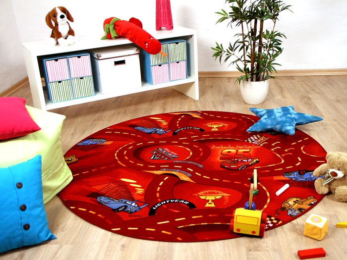 Kinder und Spielteppich Disney Cars Rot Rund in 7 Größen