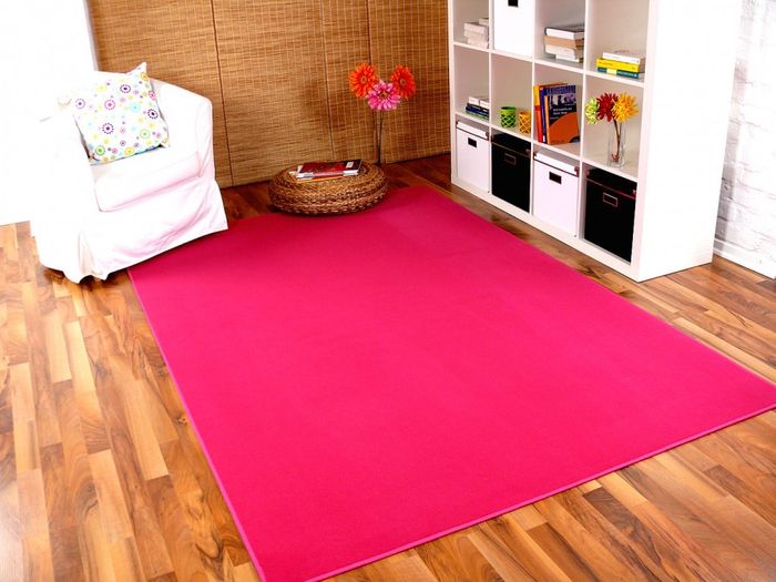 Basic Velours Teppich Carla Pink in 17 Größen