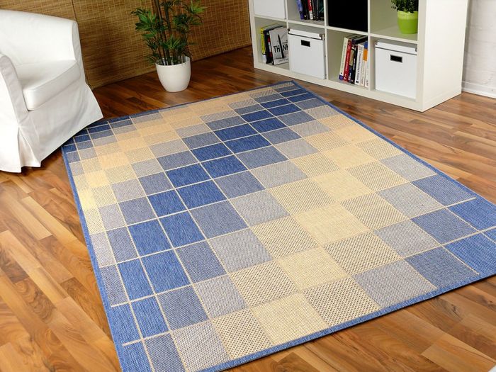 Teppich Flachgewebe Ruggy Blau Beige