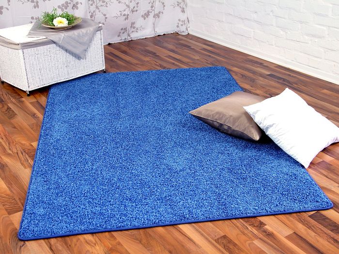 Hochflor Shaggy Teppich Prestige Blau in 24 Größen