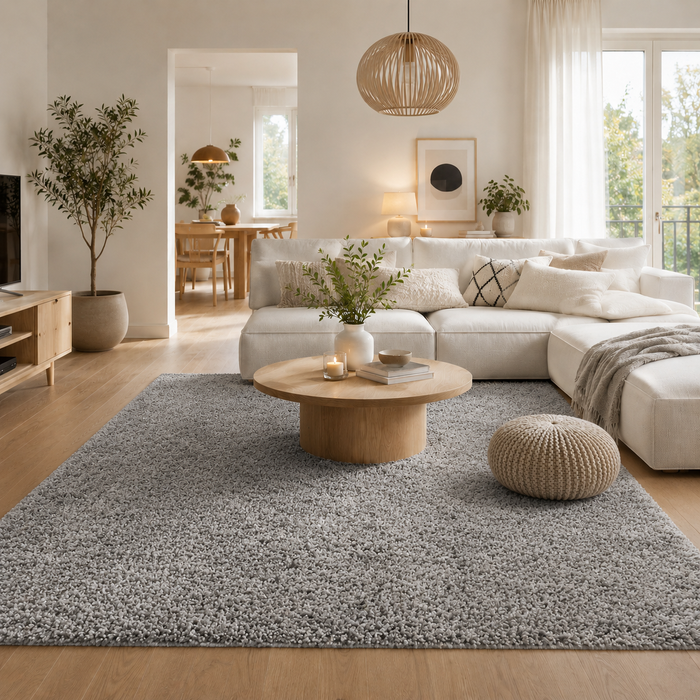 Hochflor Langflor Shaggy Teppich Aloha Grau