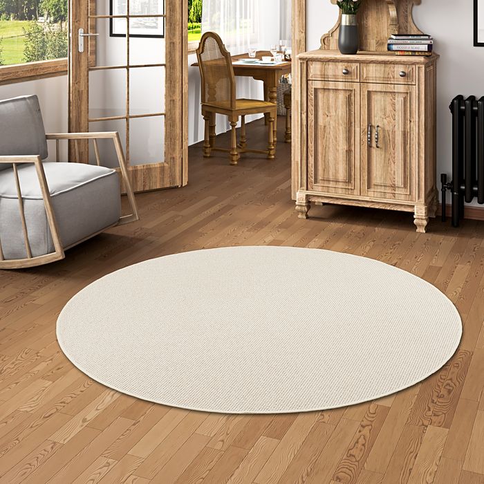 Teppich Bentzon Flachgewebe Sand Rund