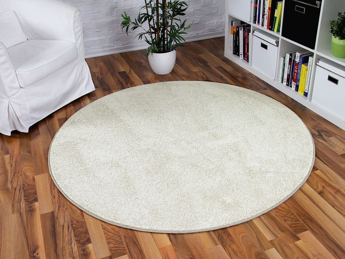 Hochflor Velours Teppich Triumph Champagner Rund