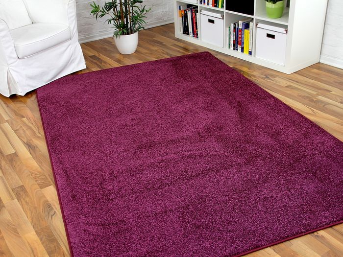 Hochflor Velours Teppich Triumph Lila in 24 Größen