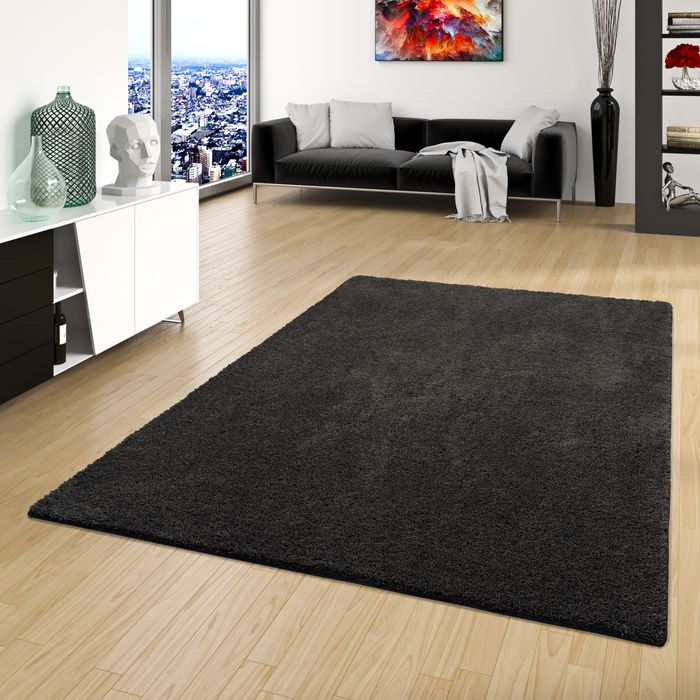 Hochflor Shaggy Teppich Palace Anthrazit
