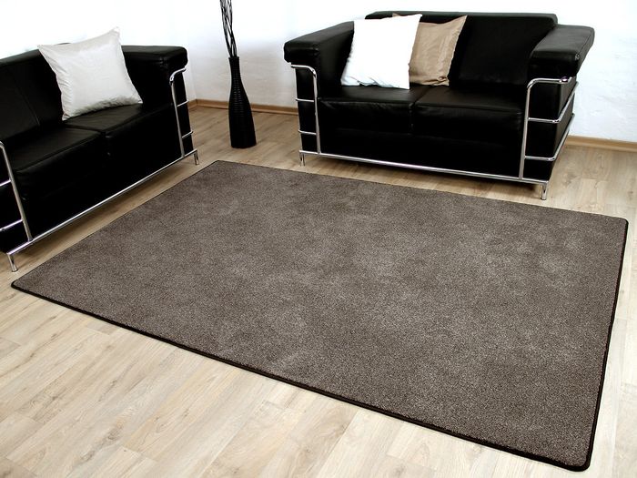 Hochflor Velours Teppich Belini Melange Braun