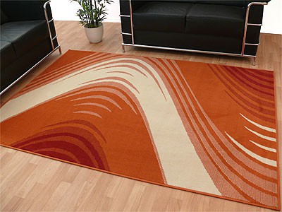 Teppich Modern Trendline Orange Creme Retro
