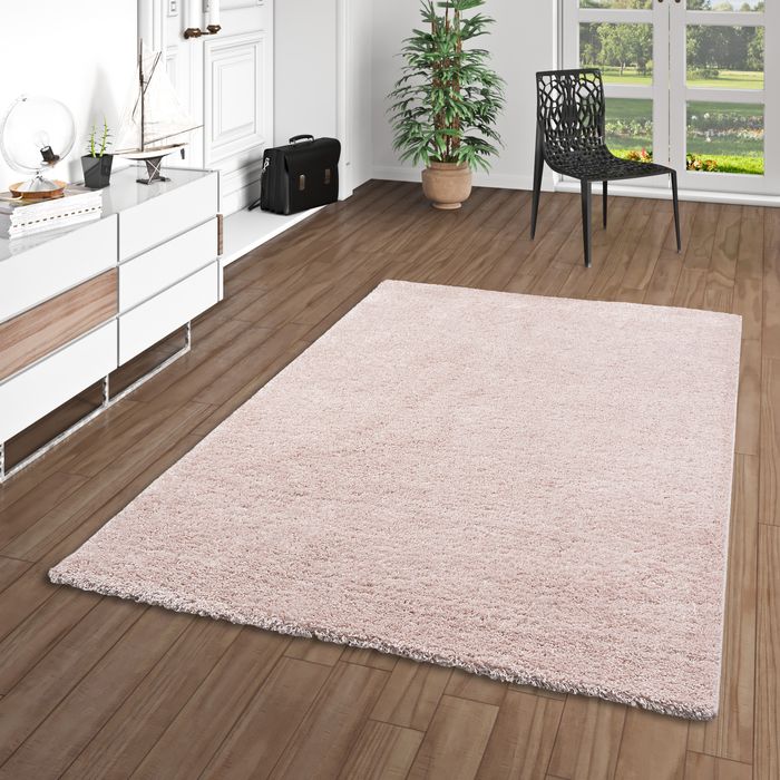 Aloha - Tapis Shaggy à poils longs - Rose