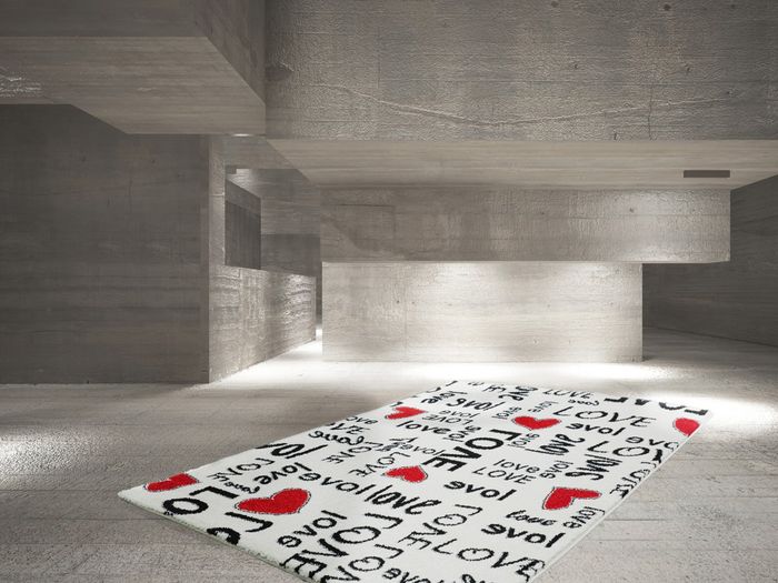 Designerteppich Emotion Love Peace Weiss - ABVERKAUF