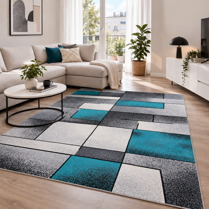 Tapis design Brilliant Gris Turquoise Fantasy