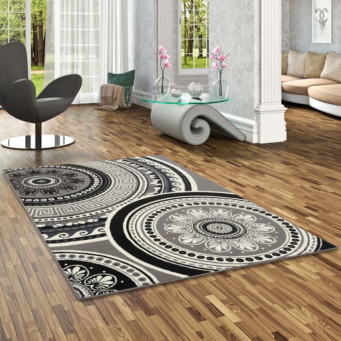 Teppich Trendline Mandala Schwarz Creme