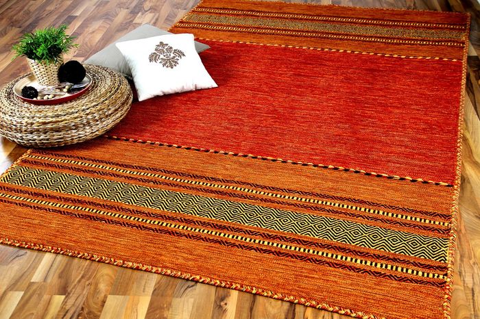 Navarro - Tapis kilim naturel - terre cuite