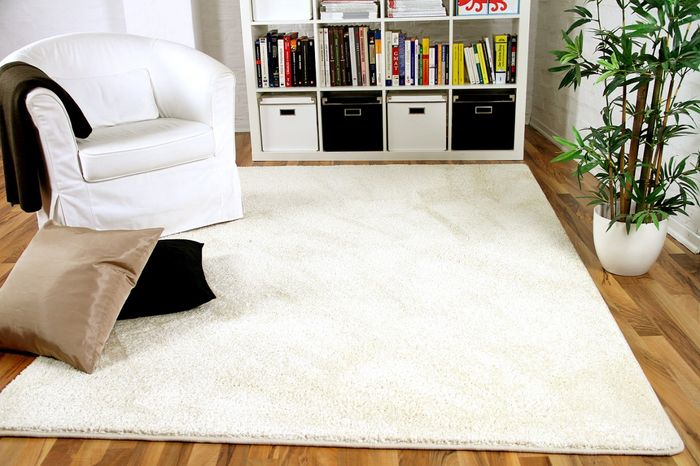 Hochflor Velours Teppich Mona Creme
