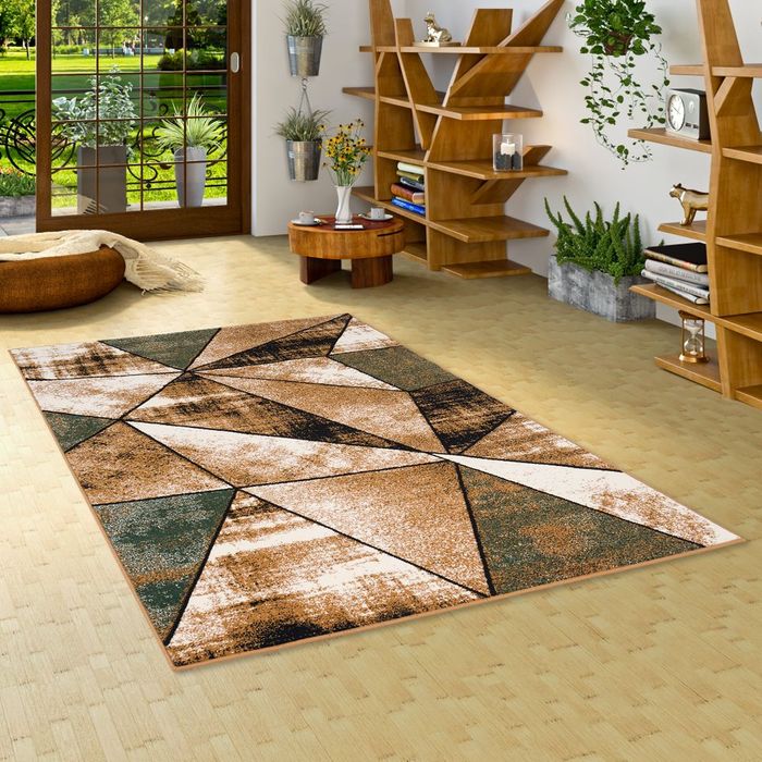 Tapis design Brilliant Beige Vert Magic