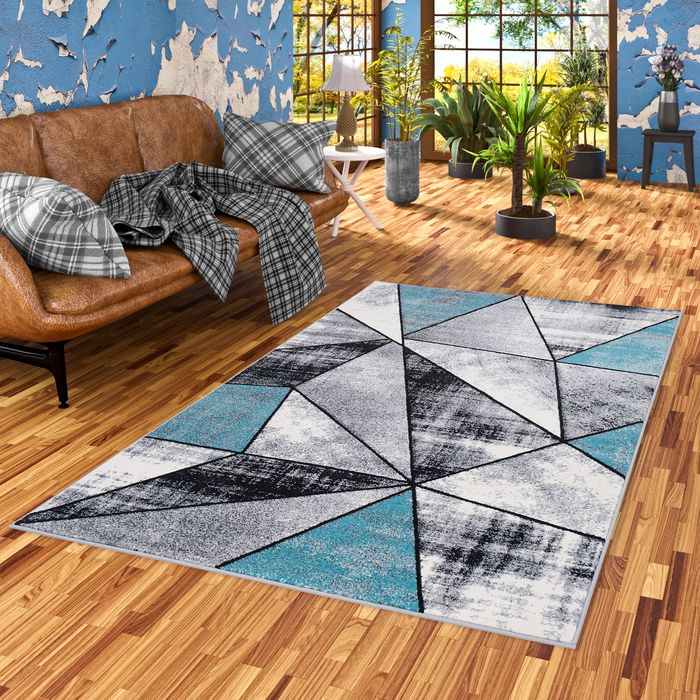 Tapis design Brilliant Gris Turquoise Magic