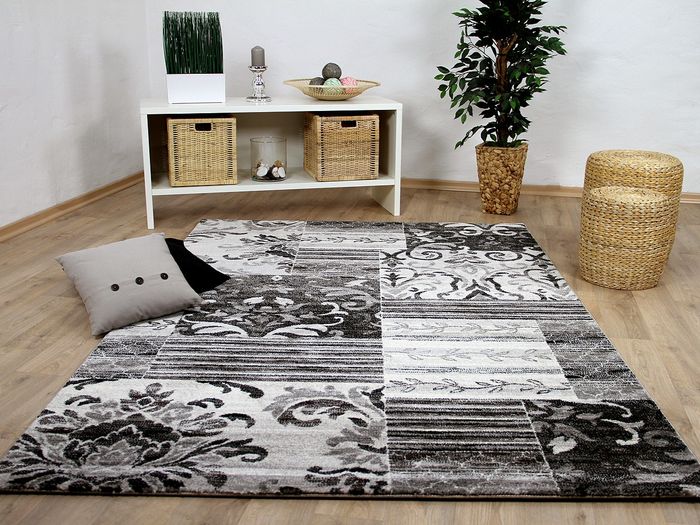 Sevilla - Tapis de designer - moderne motif patchwork - gris/anthracite