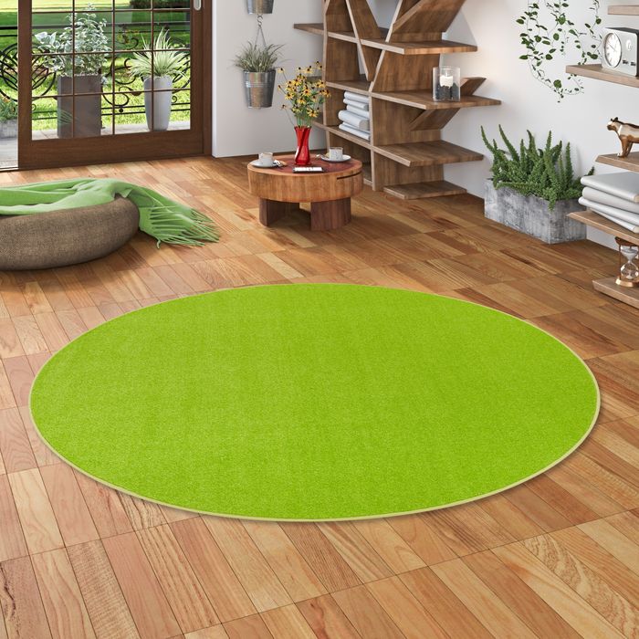 Tapis en Velours Joy Vert Gazon Rond