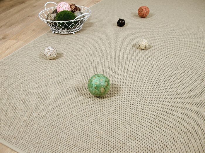 Natur Teppich Wolle Bentzon Flachgewebe Beige