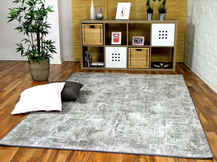Vintage - Designer Soft-Velours Tapis - Gris