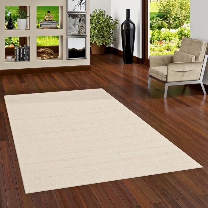 Natur Teppich Berber Aruna Wollweiss Grau Meliert