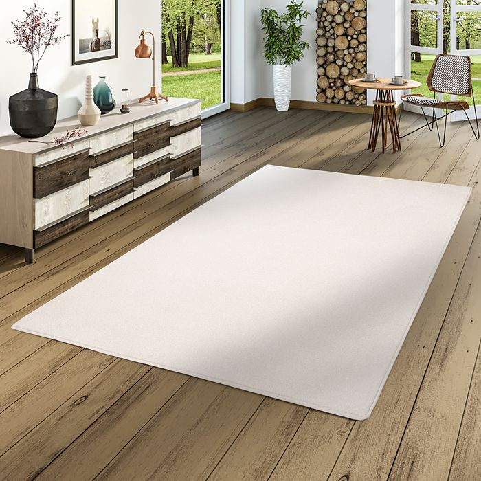 Hochflor Velours Teppich Luna Weiss