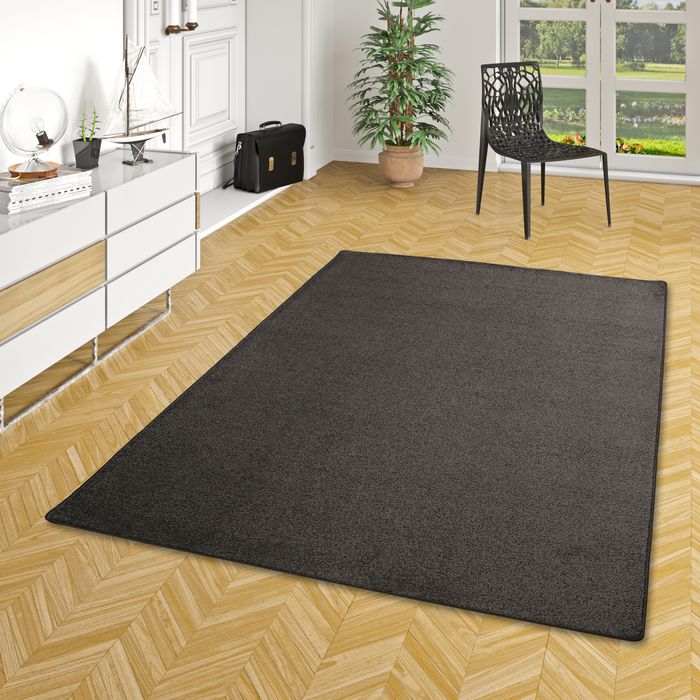 Hochflor Velours Teppich Luna Anthrazit