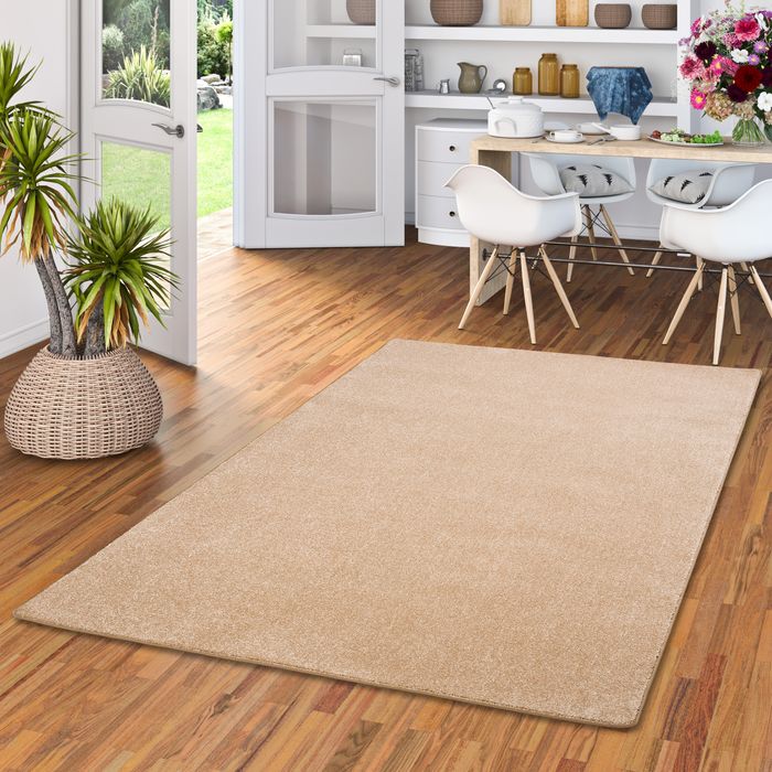 Hochflor Velours Teppich Luna Beige